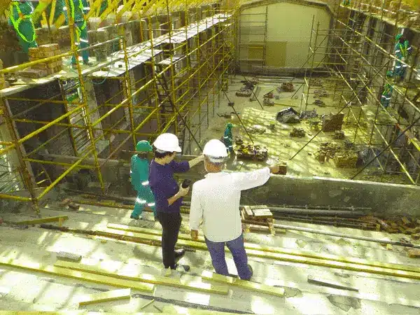 Construction Technicians checking out build site