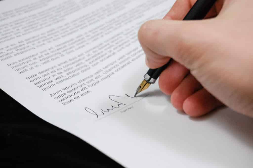 zoning contract being signed