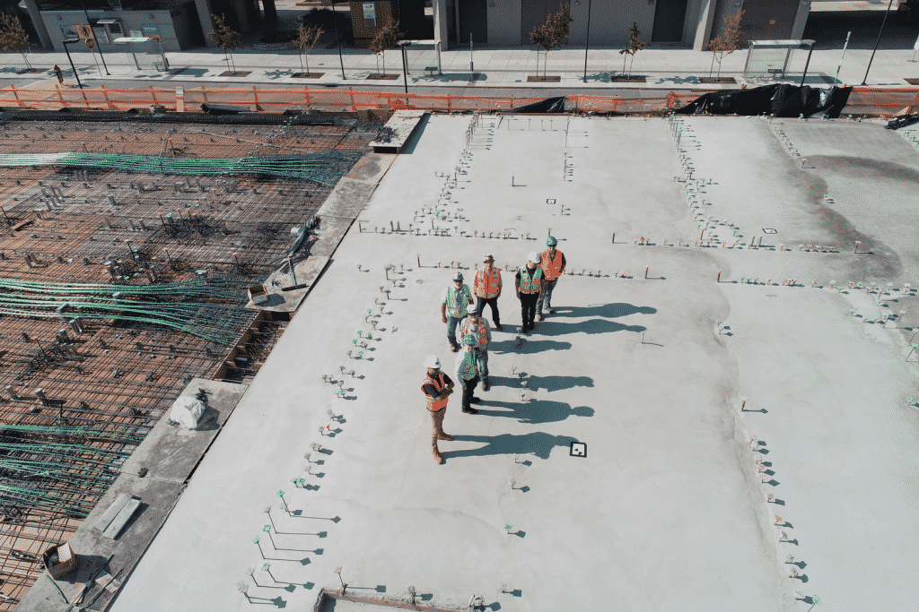 Construction crew on a construction site