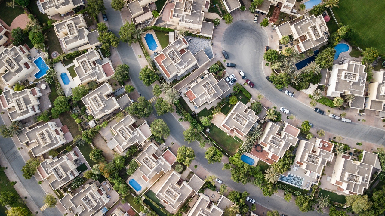 Aerial View of residential properties
