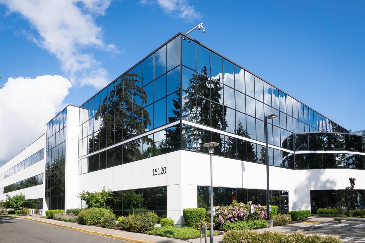 white commercial office building