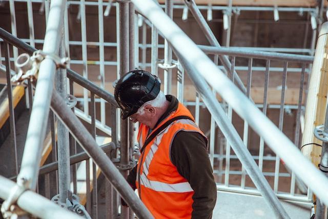  Man inspecting scaffolding
