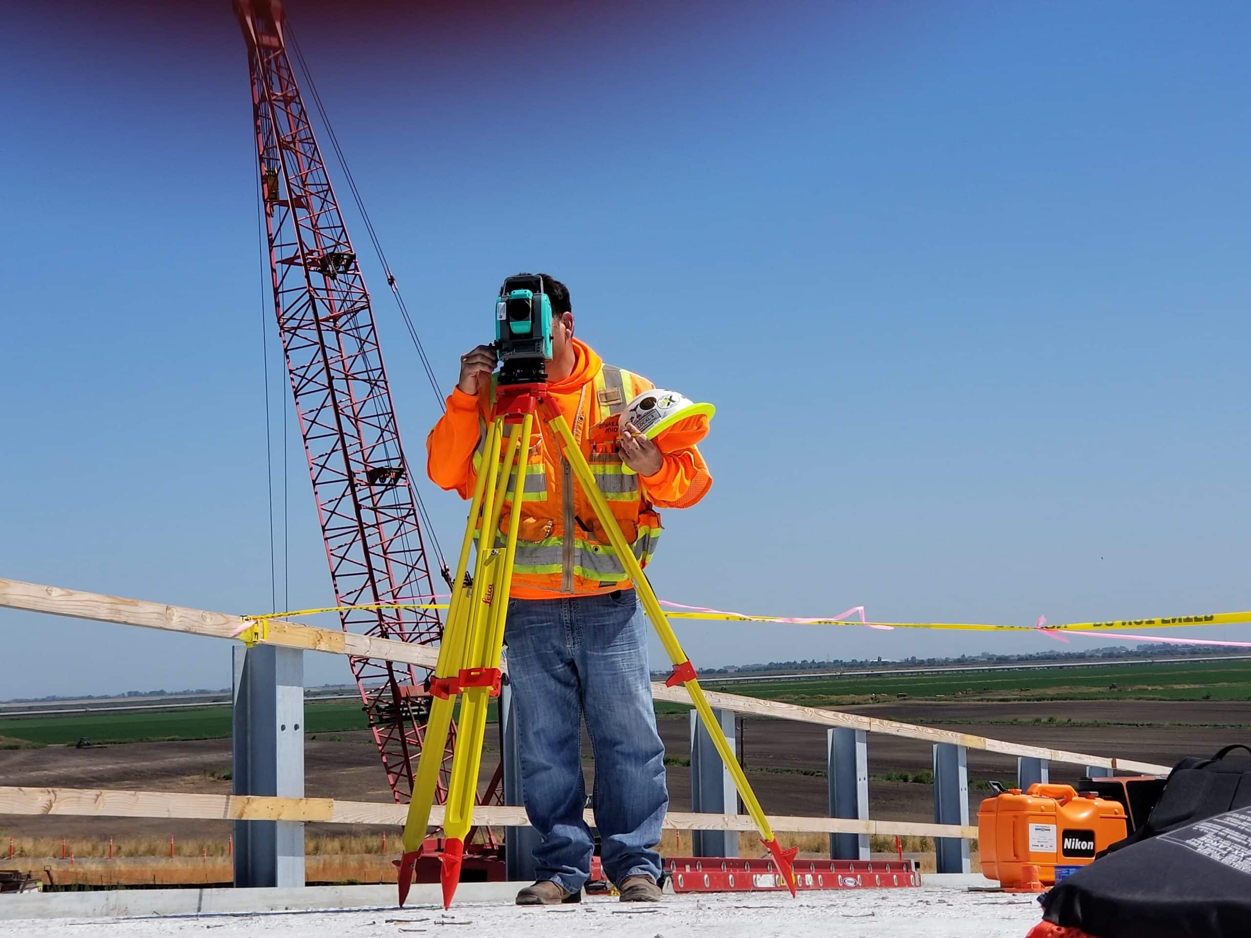 boundary surveyor at new commercial development