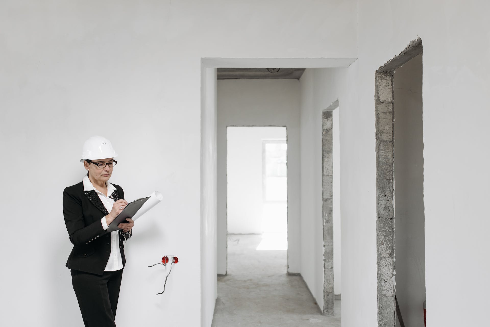 a person evaluating a property