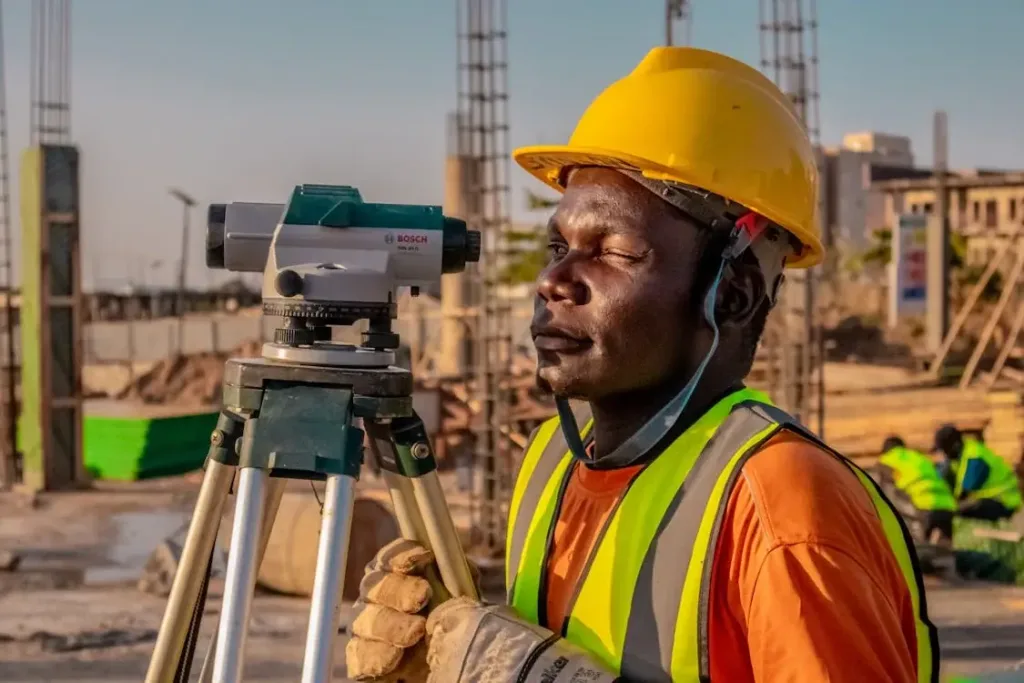 a man doing land surveying