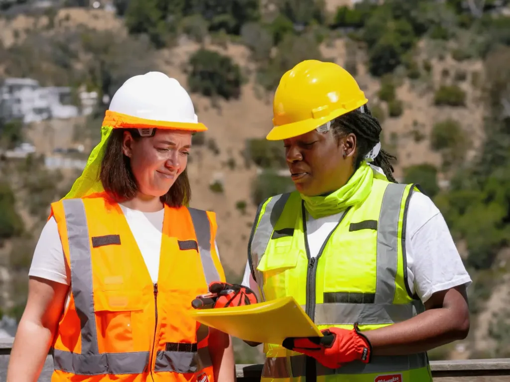 female engineers wearing ppe