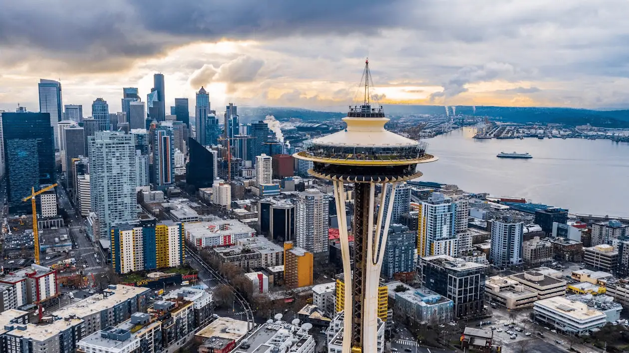 aerial view of seattle