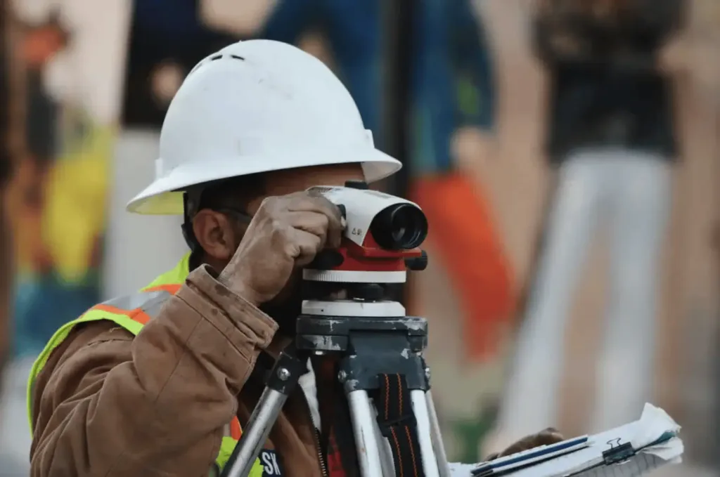 land surveyor doing a survey