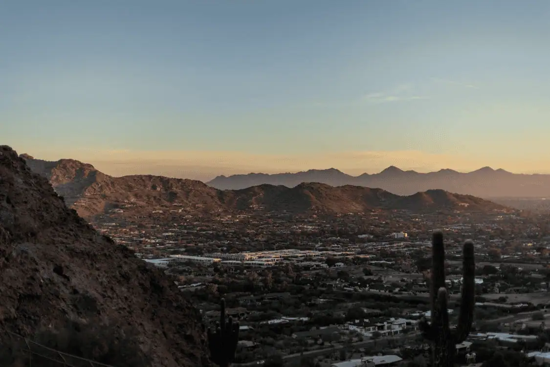 sunset over phoenix arizona desert landscape