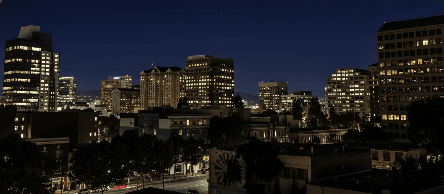 san jose at nighttime